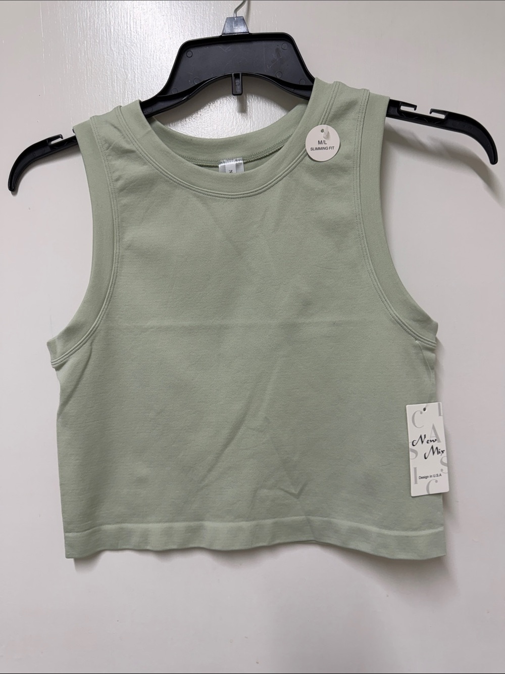 New Mix Light Sage Cropped Muscle Tank